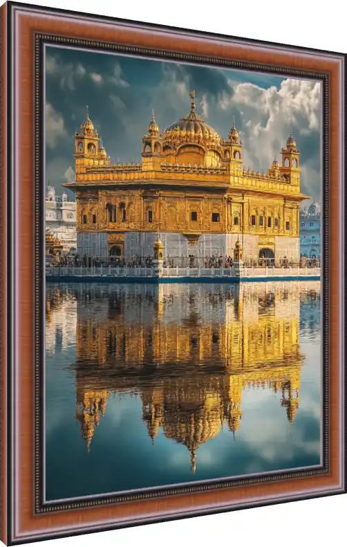 Golden Temple Reflecting on Still Waters Print wall art print — photo frame preview | PrintPosters.in