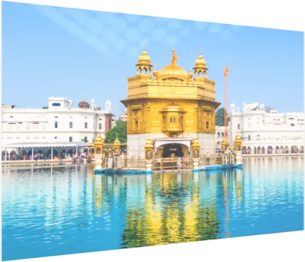 Traditional Golden Temple Wall Art — acrylic preview | PrintPosters.in