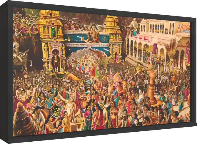 Grand Temple Festival Celebration Art — floater frame preview | PrintPosters.in