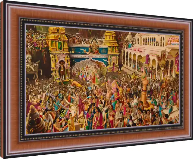 Grand Temple Festival Celebration Art — photo frame preview | PrintPosters.in