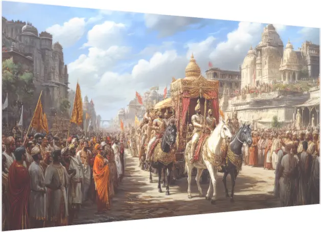 Ancient City Royal Procession Print — acrylic preview | PrintPosters.in