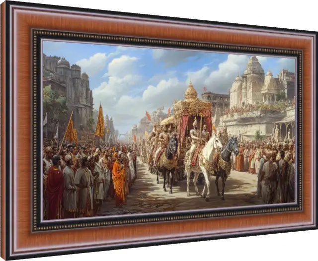 Ancient City Royal Procession Print — photo frame preview | PrintPosters.in