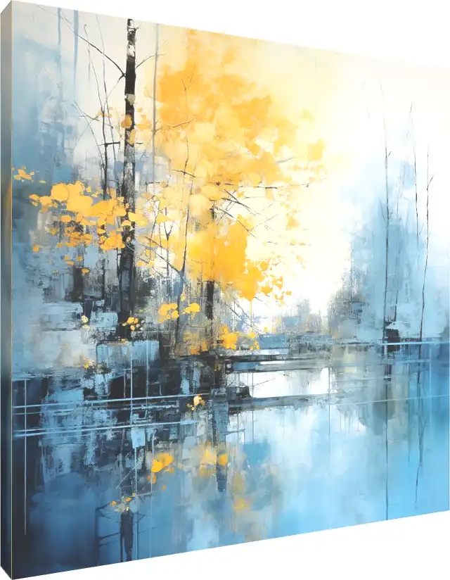 Harmonious Contrasts Blue & Yellow Abstract | PrintPosters.in