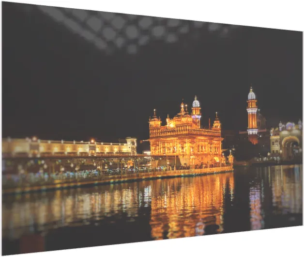 Serene Amrit Sarovar Golden Temple Print — acrylic preview | PrintPosters.in