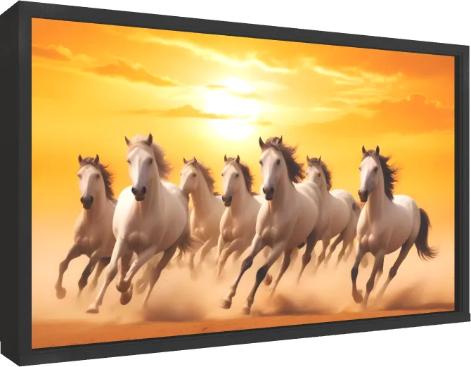 Herd of Horses Running at Sunset — floater frame preview | PrintPosters.in