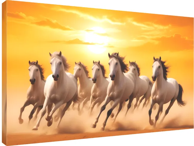 Herd of Horses Running at Sunset | PrintPosters.in