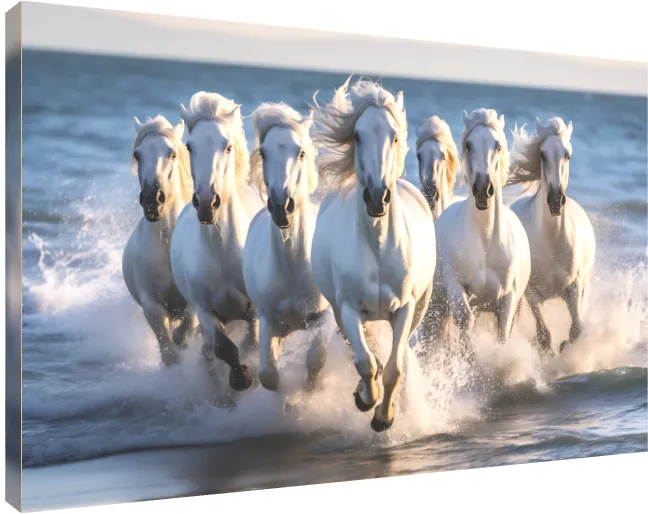 Horses Running on Beach at Sunset | PrintPosters.in