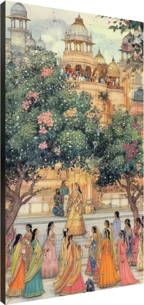 Royal Indian Palace Maidens Canvas Print wall art print | PrintPosters.in
