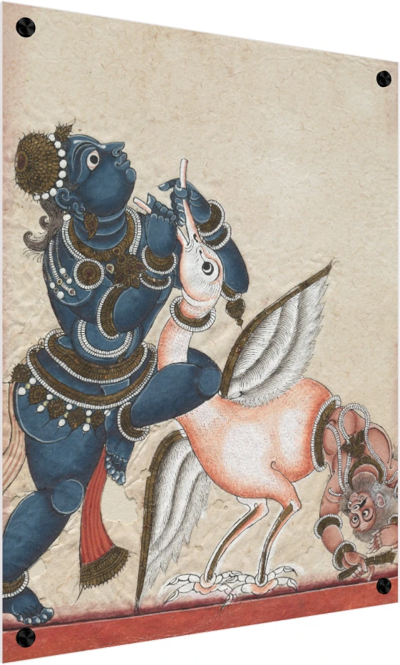 Krishna Vanquishing Bakasura Canvas Print wall art print — acrylic preview | PrintPosters.in