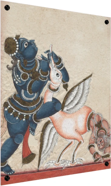 Krishna Vanquishing Bakasura Canvas Print wall art print — acrylic preview | PrintPosters.in