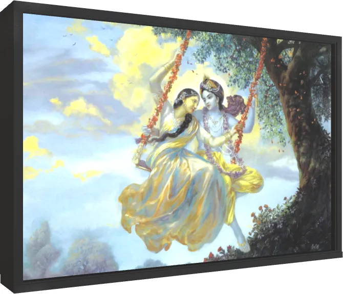Serene Lord Krishna Canvas Print — floater frame preview | PrintPosters.in