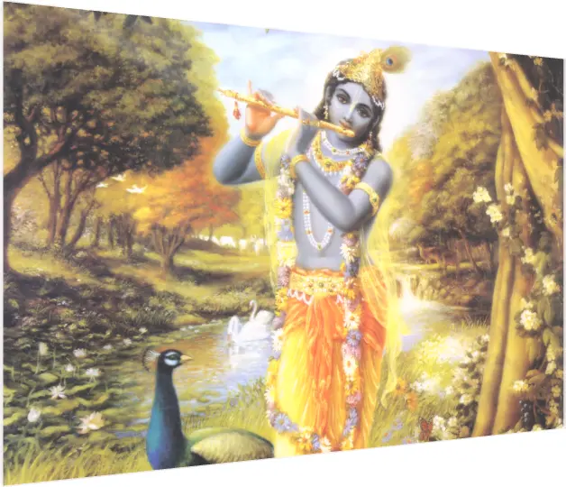 Krishna Gopal with Sacred Cow Art — acrylic preview | PrintPosters.in