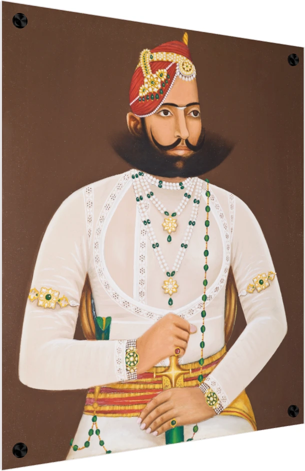 Portrait of Kunwar Sabal Singh Canvas Print wall art print — acrylic preview | PrintPosters.in