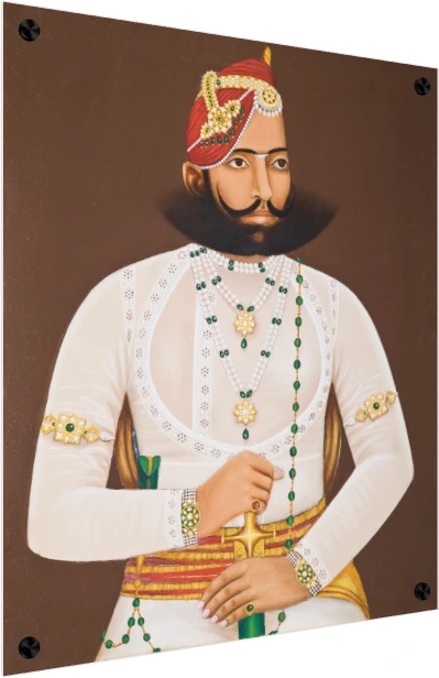 Portrait of Kunwar Sabal Singh Canvas Print wall art print — acrylic preview | PrintPosters.in