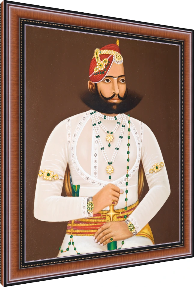 Portrait of Kunwar Sabal Singh Canvas Print wall art print — photo frame preview | PrintPosters.in