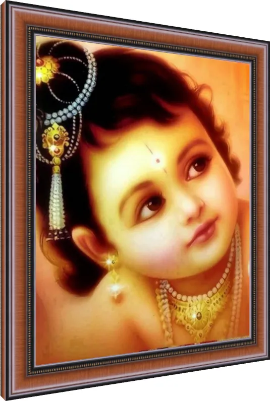 Celestial Radha Krishna Love Print wall art print — photo frame preview | PrintPosters.in