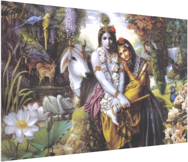 Majestic Lord Krishna Divine Canvas Print — acrylic preview | PrintPosters.in