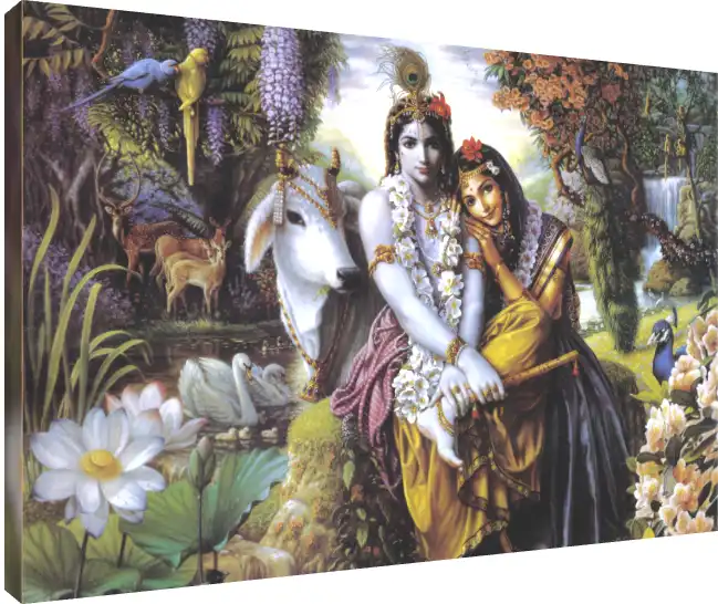 Majestic Lord Krishna Divine Canvas Print | PrintPosters.in