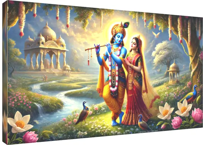 Vibrant Radha Krishna Divine Love | PrintPosters.in