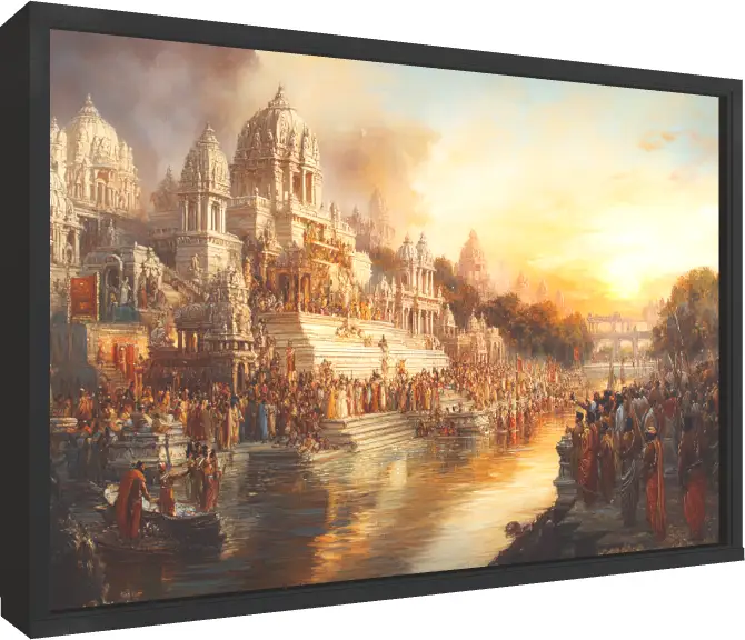 Divine Lord Ram Traditional Portrait — floater frame preview | PrintPosters.in