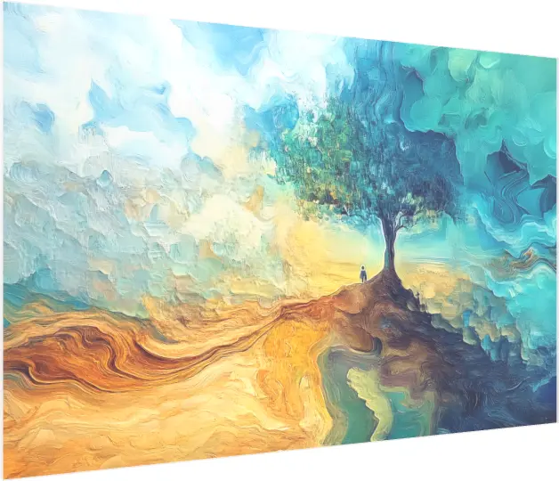 Abstract Floral Oil Painting Canvas — acrylic preview | PrintPosters.in