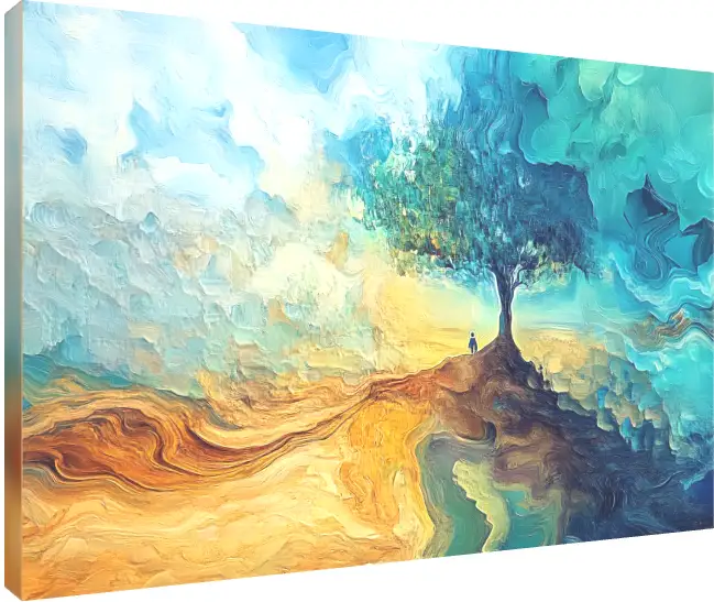 Abstract Floral Oil Painting Canvas | PrintPosters.in