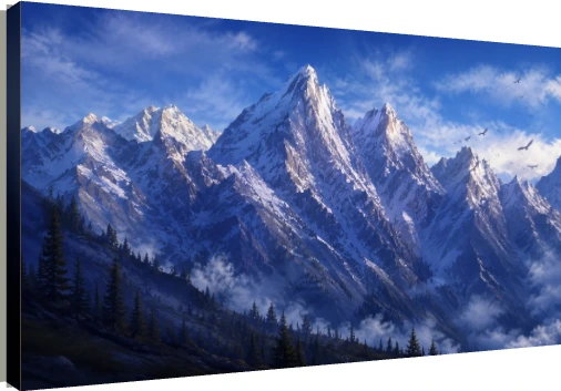 Epic Snow-Capped Mountain Peaks Landscape | PrintPosters.in