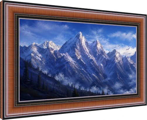 Epic Snow-Capped Mountain Peaks Landscape — photo frame preview | PrintPosters.in