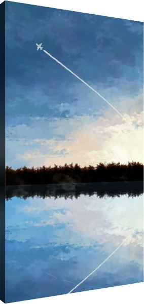 Abstract Sky Reflection Lake Landscape Canvas wall art print | PrintPosters.in