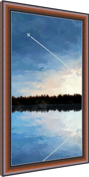 Abstract Sky Reflection Lake Landscape Canvas wall art print — photo frame preview | PrintPosters.in
