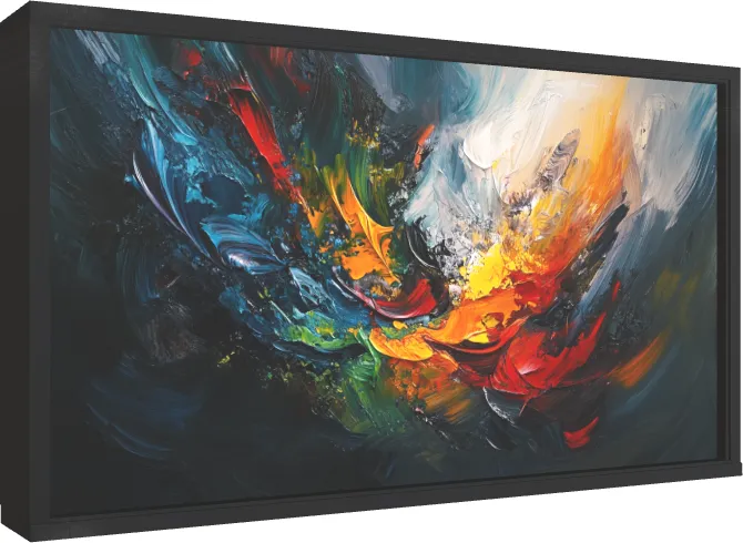 Colorful Abstract Bird Wall Art — floater frame preview | PrintPosters.in