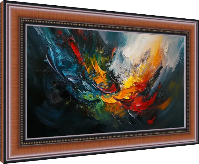 Colorful Abstract Bird Wall Art — photo frame preview | PrintPosters.in