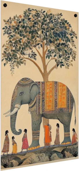 Traditional Indian Elephant Procession Canvas wall art print — acrylic preview | PrintPosters.in