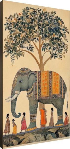 Traditional Indian Elephant Procession Canvas wall art print | PrintPosters.in