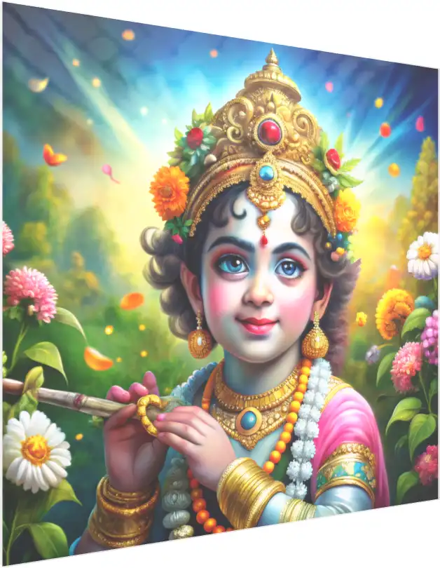 Sunlit Devotion Radiant Floral Portrait — acrylic preview | PrintPosters.in