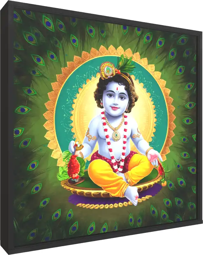 Divine Deity in Lotus Mandala Canvas — floater frame preview | PrintPosters.in