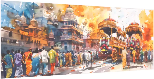Traditional Royal Horse Carriage Canvas — acrylic preview | PrintPosters.in