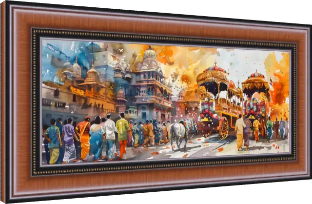 Traditional Royal Horse Carriage Canvas — photo frame preview | PrintPosters.in