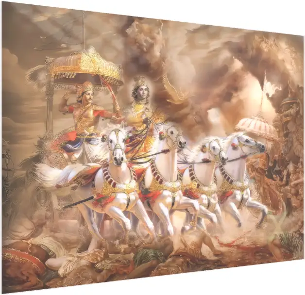 Majestic Warrior on Horseback Canvas — acrylic preview | PrintPosters.in
