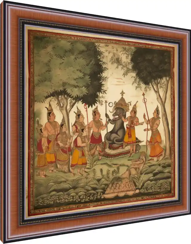 Royal Elephant Procession Art Print — photo frame preview | PrintPosters.in