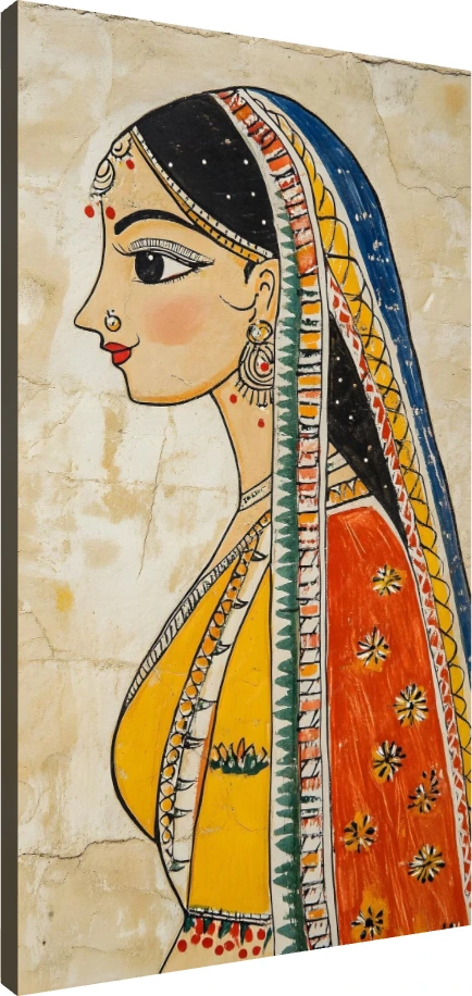 Tribal Indian Woman Profile Painting Canvas wall art print | PrintPosters.in