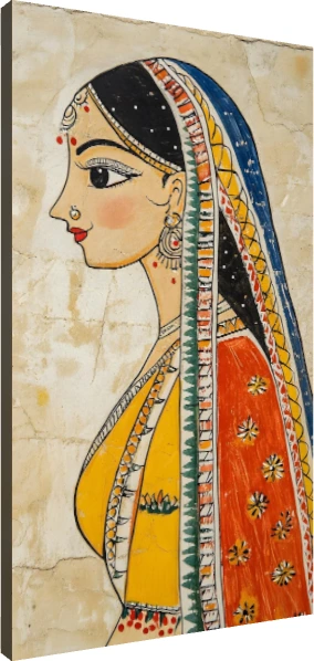 Tribal Indian Woman Profile Painting Canvas wall art print | PrintPosters.in