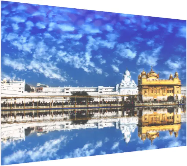 Majestic Harmandir Sahib Canvas Print — acrylic preview | PrintPosters.in