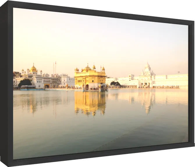 Golden Temple Architectural Beauty Art — floater frame preview | PrintPosters.in