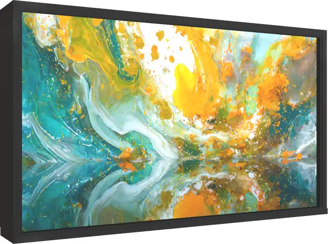 Vibrant Liquid Art Color Splash Canvas — floater frame preview | PrintPosters.in