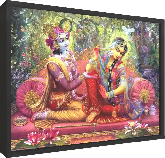 High Definition Radha Krishna Love Print wall art print — floater frame preview | PrintPosters.in