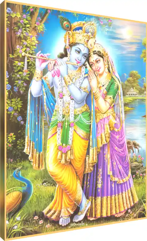Classic Radha Krishna Devotion Canvas | PrintPosters.in