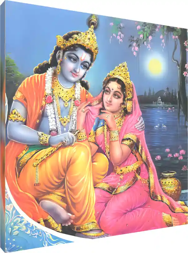 Traditional Radha Krishna Portrait | PrintPosters.in