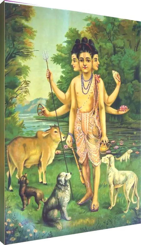 Lord Dattatreya by Raja Ravi Varma Print | PrintPosters.in