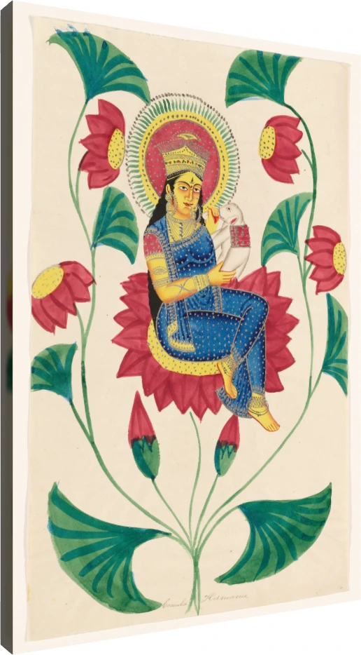 Vintage Goddess Sarasvati 19th Century Canvas wall art print | PrintPosters.in